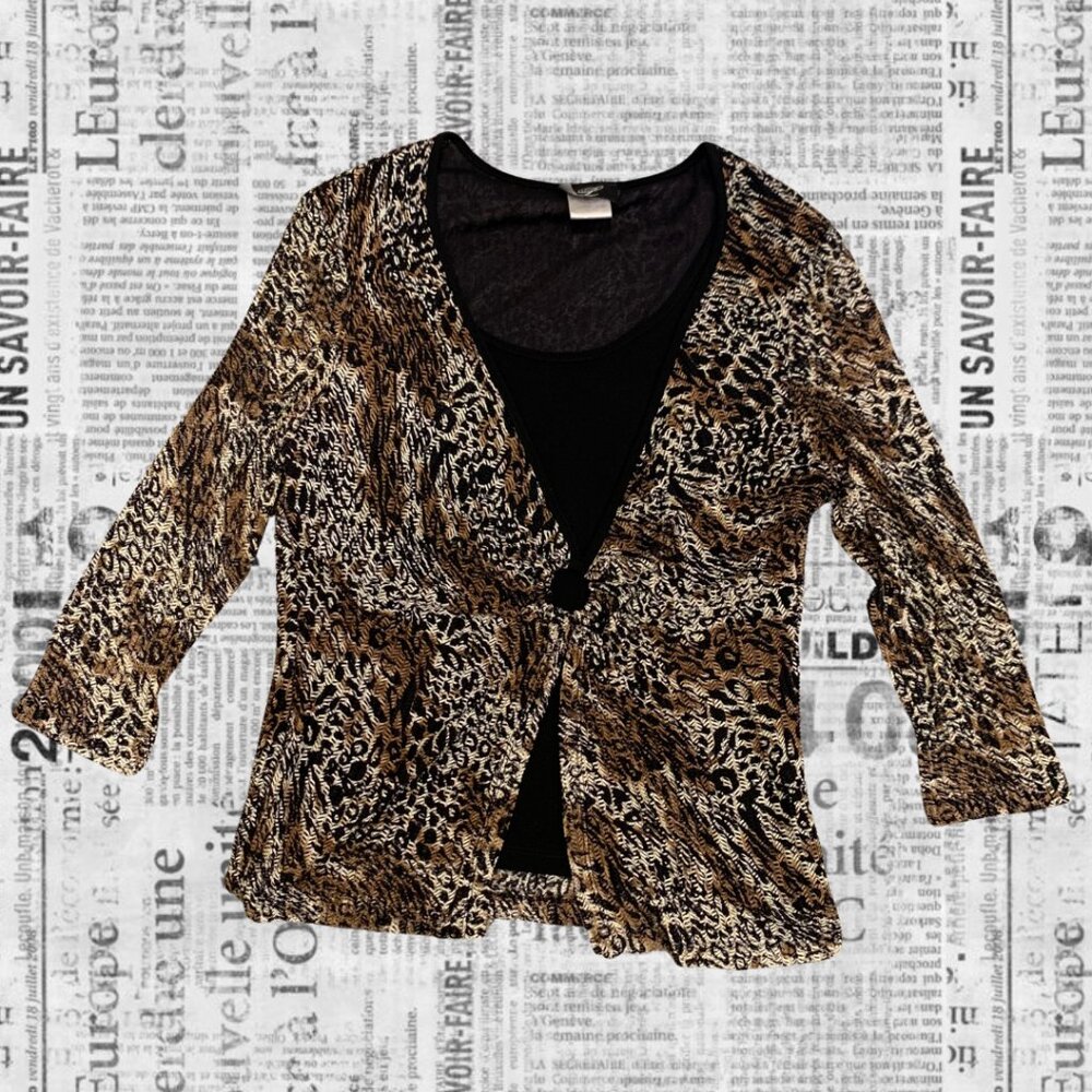 Vintage Y2K leopard print o-ring top